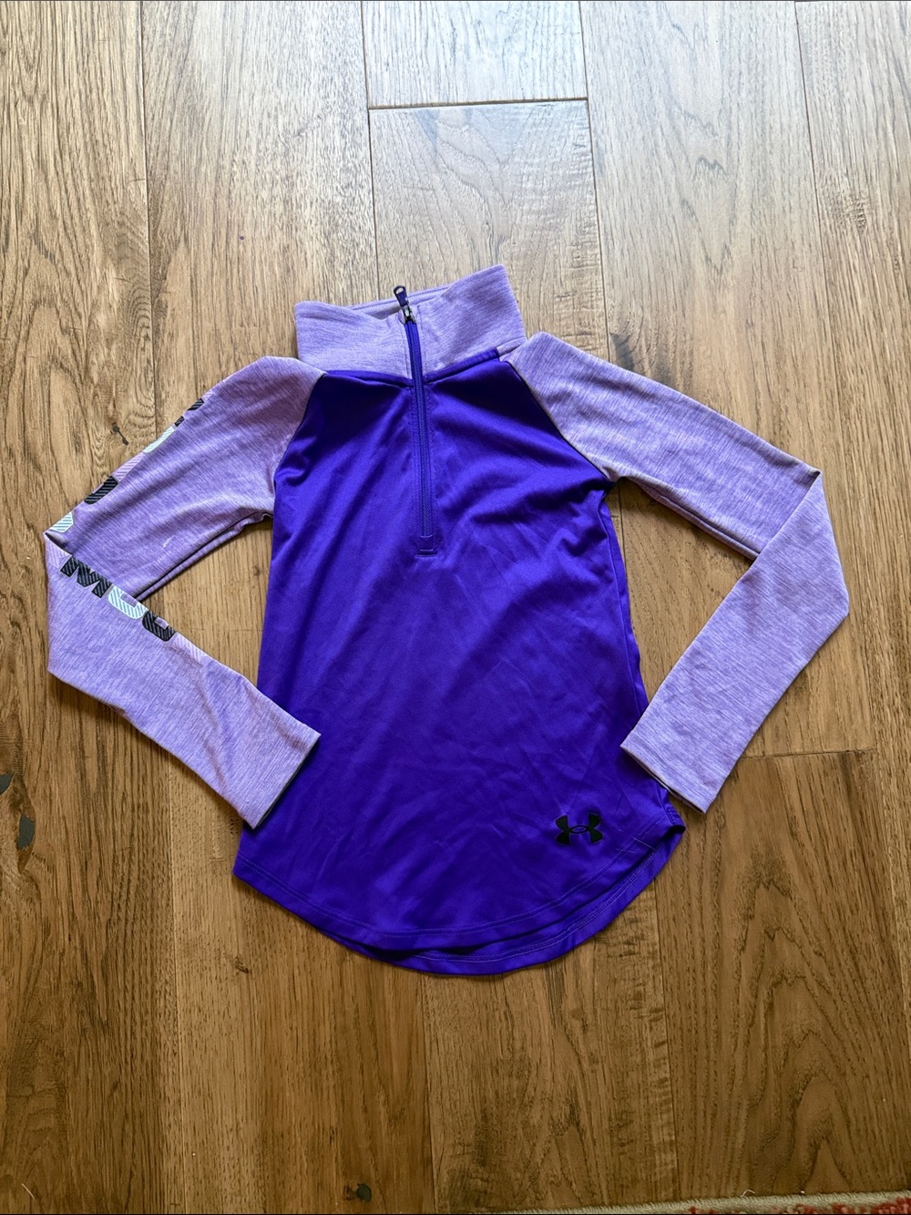 Under Armour Girls' Two-Tone Purple Half-Zip Performance Top